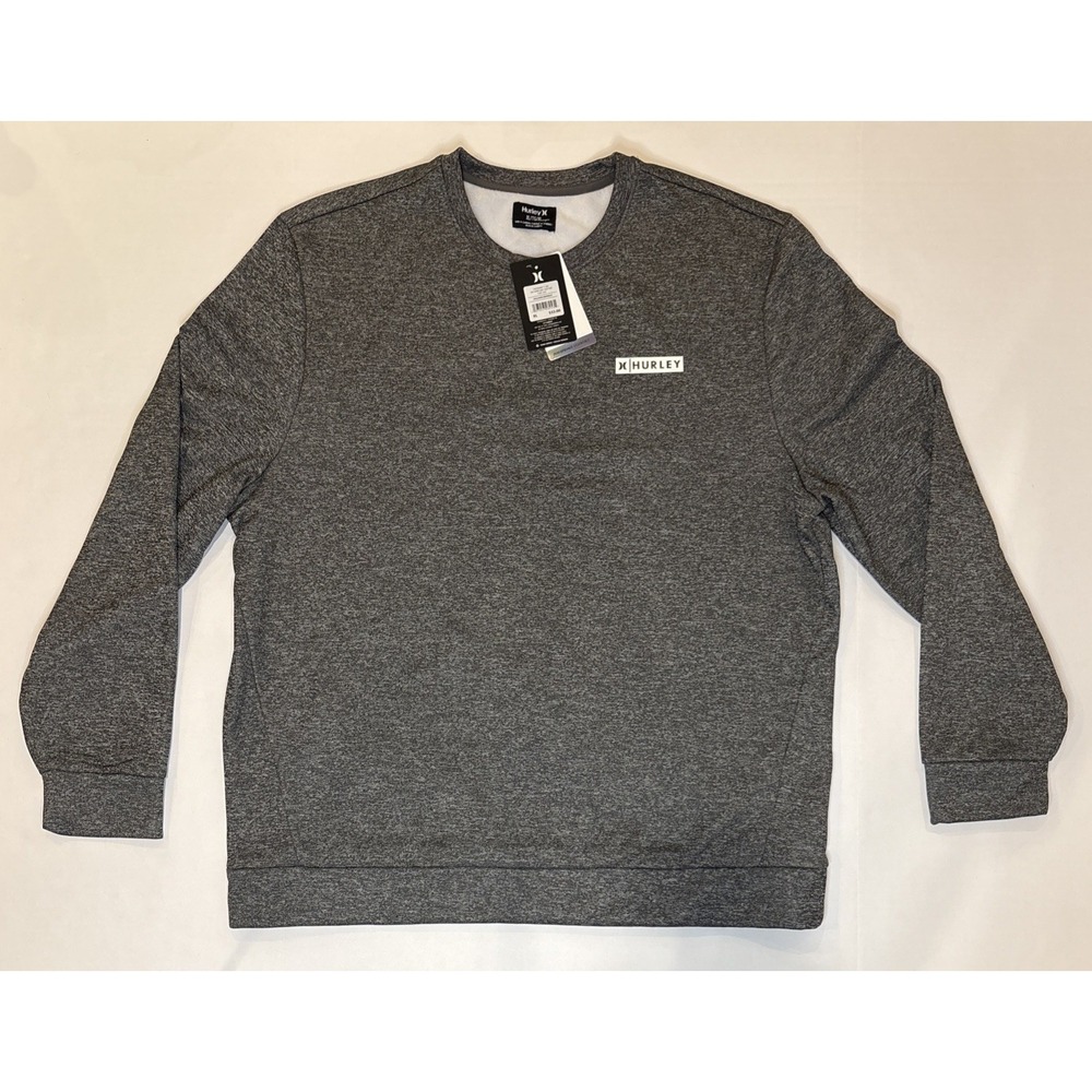 Hurley Performance Essentials Crewneck Sweater Dark Heather Grey Men's Size XL
